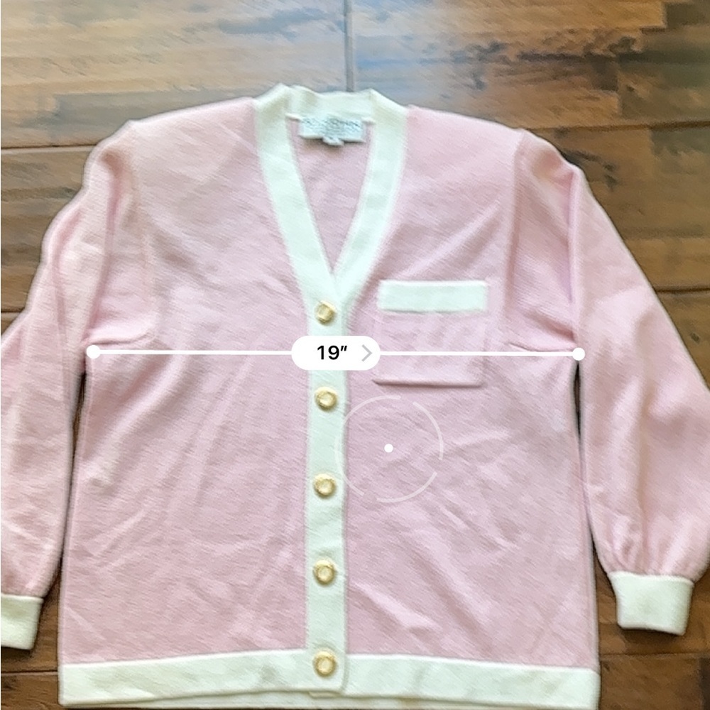 St. John Pink and Cream Cardigan - Picture 7 of 8